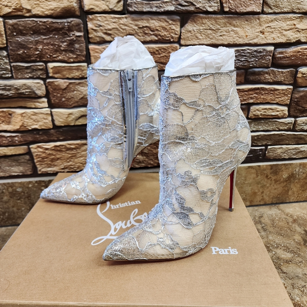 Christian Louboutin Lace Lurex Specchio Gipsy Bootie